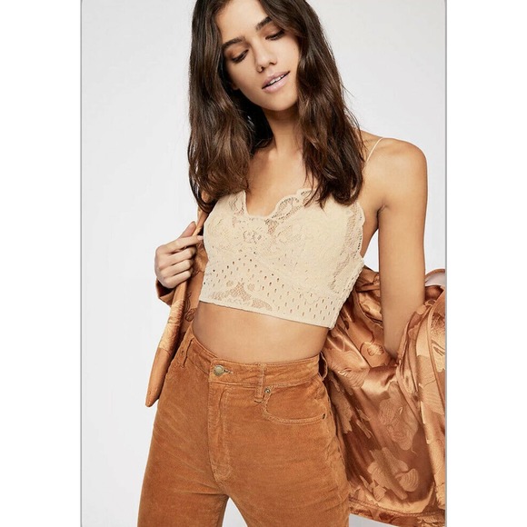 Free People Other - Free People FP One Adella Flocked Velvet Lace Bralette